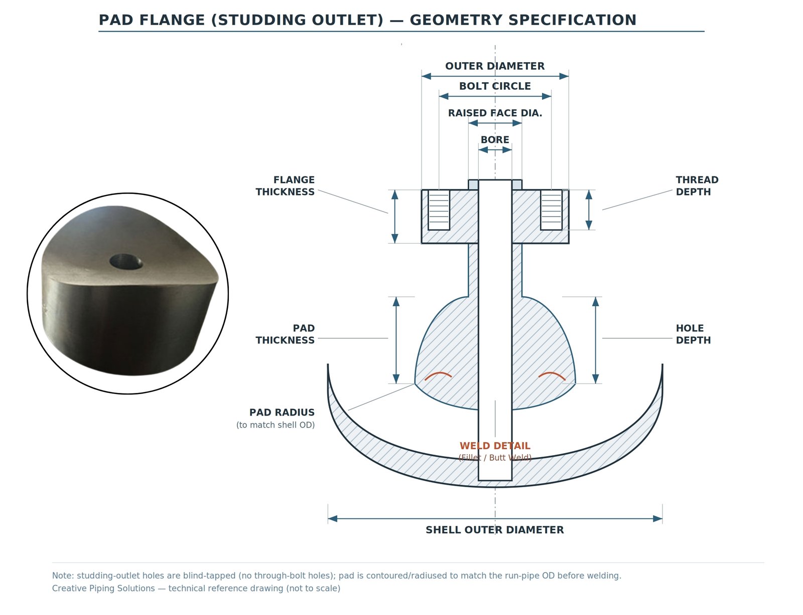 Pad Flange on a vessel nozzle opening