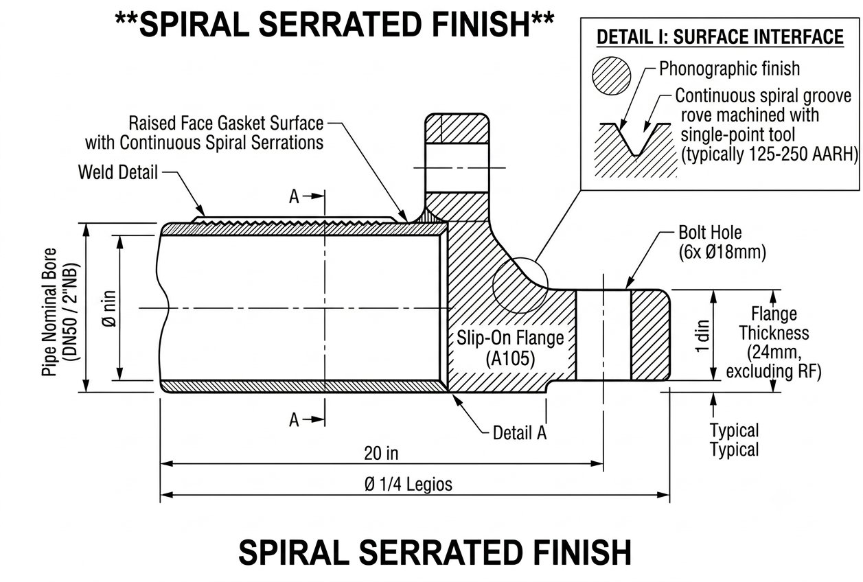 Spiral Serrated Finish Flange