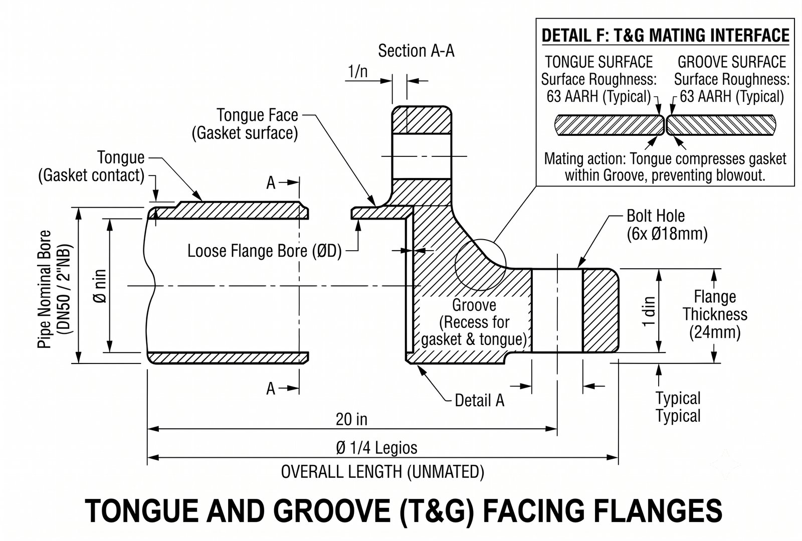 Tongue and Groove (T&G) Facing Flange