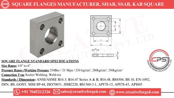 ASME/ANSI B16.5, B16.47 Square Flange Manufacturer 1 ASME/ANSI B16.5, B16.47 Square Flange Manufacturer